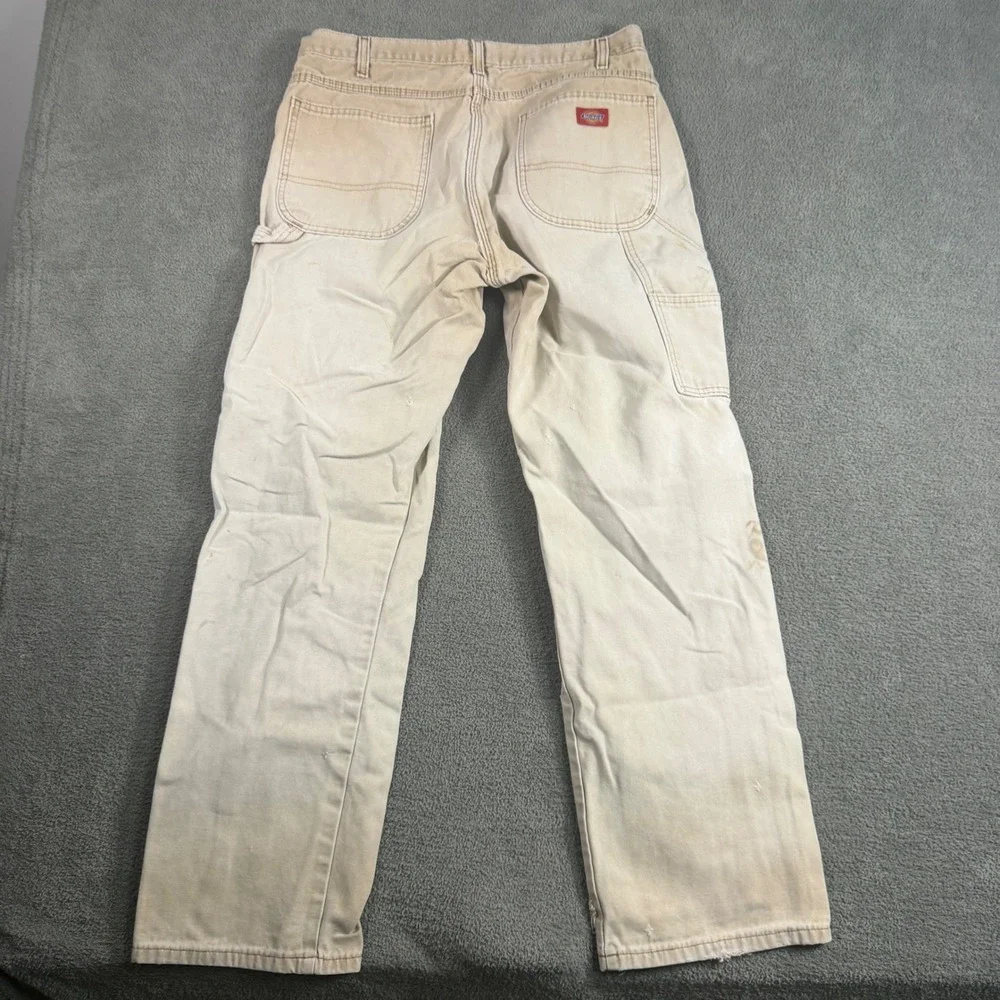 Dickies Mens Relaxed Fit Carpenter Pants Tan Duck Canvas Workwear 1939RBD 36x34